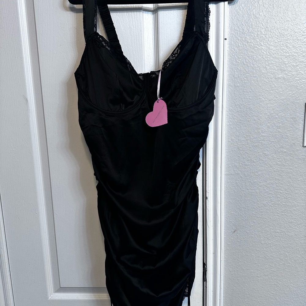 Sugar Thrillz Black Lace Detail Chemise